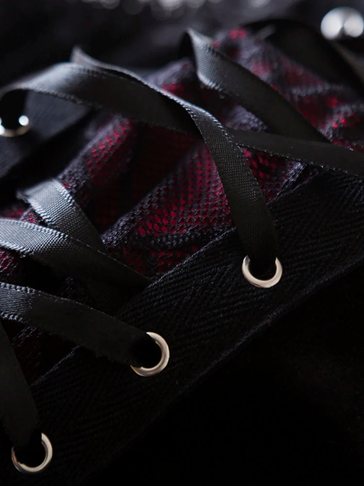 Y2K Gothic Style Sexy Top Fashion Sleeveless Waistcoat Backless Lace T-shirt Women Elegant Retro Underwear Summer Outwear