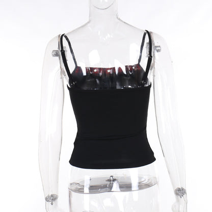 AltGoth Y2k E-girl Vintage Camis Women Mall Gothic Cyber Punk Emo Alt Grunge Hotsweet Plaid Pentagram Patchwork Crop Tank Tops