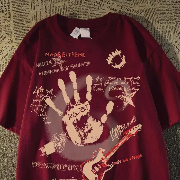 American Vintage Round Neck Short Sleeved T-shirt Men/Women Korean Inst Summer New Top