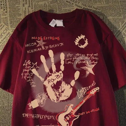 American Vintage Round Neck Short Sleeved T-shirt Men/Women Korean Inst Summer New Top