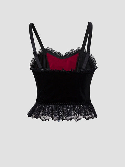 Y2K Gothic Style Sexy Top Fashion Sleeveless Waistcoat Backless Lace T-shirt Women Elegant Retro Underwear  Summer Outwear