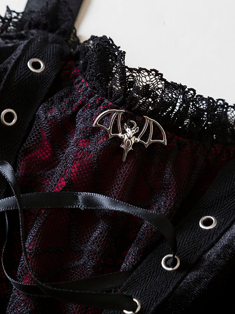 Y2K Gothic Style Sexy Top Fashion Sleeveless Waistcoat Backless Lace T-shirt Women Elegant Retro Underwear  Summer Outwear